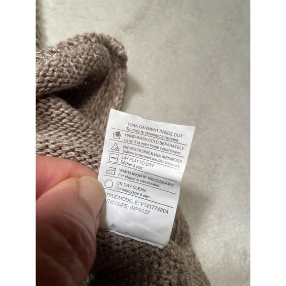 Vince Womens Taupe Sweater Size S 100% Linen Lagenlook Y2K Academia BOHO Classic - Picture 10 of 10